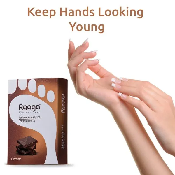 Raaga Professional Chocolate Pedicure and Manicure 6 Step Single Use Kit 6 pcs