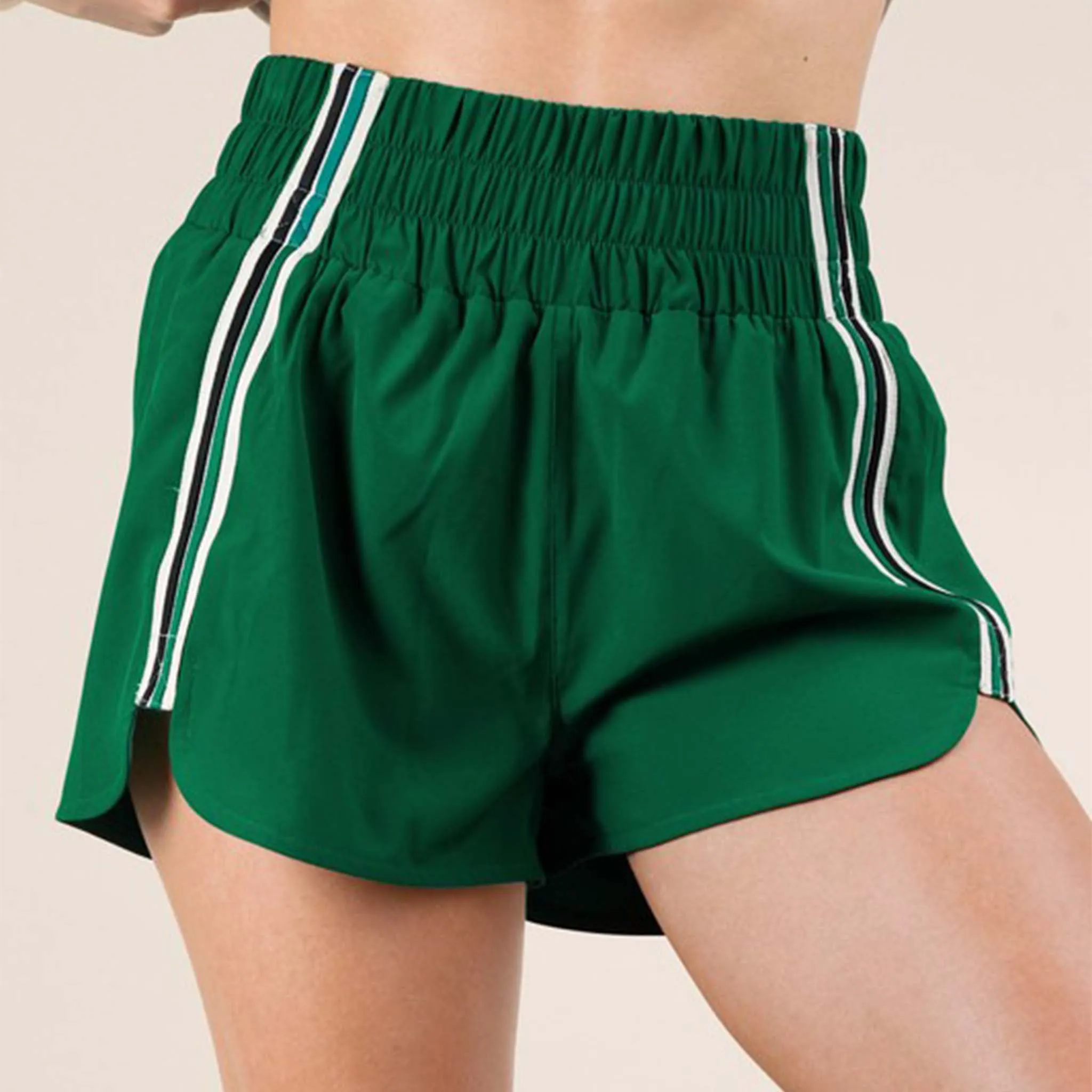Racer Stripe Smocked Shorts