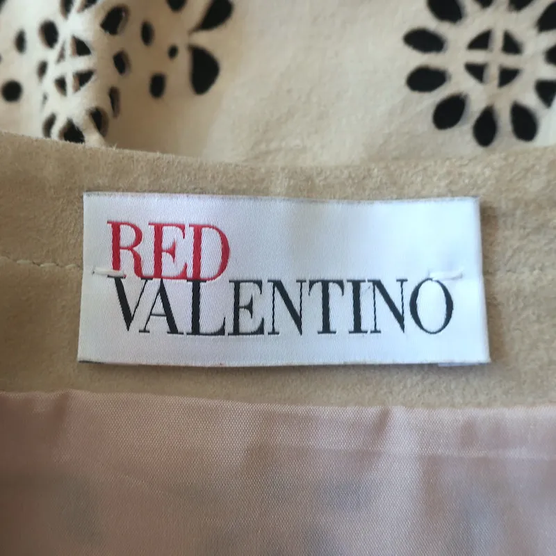 RED Valentino Laser Cut Suede Jacket Beige Size 42