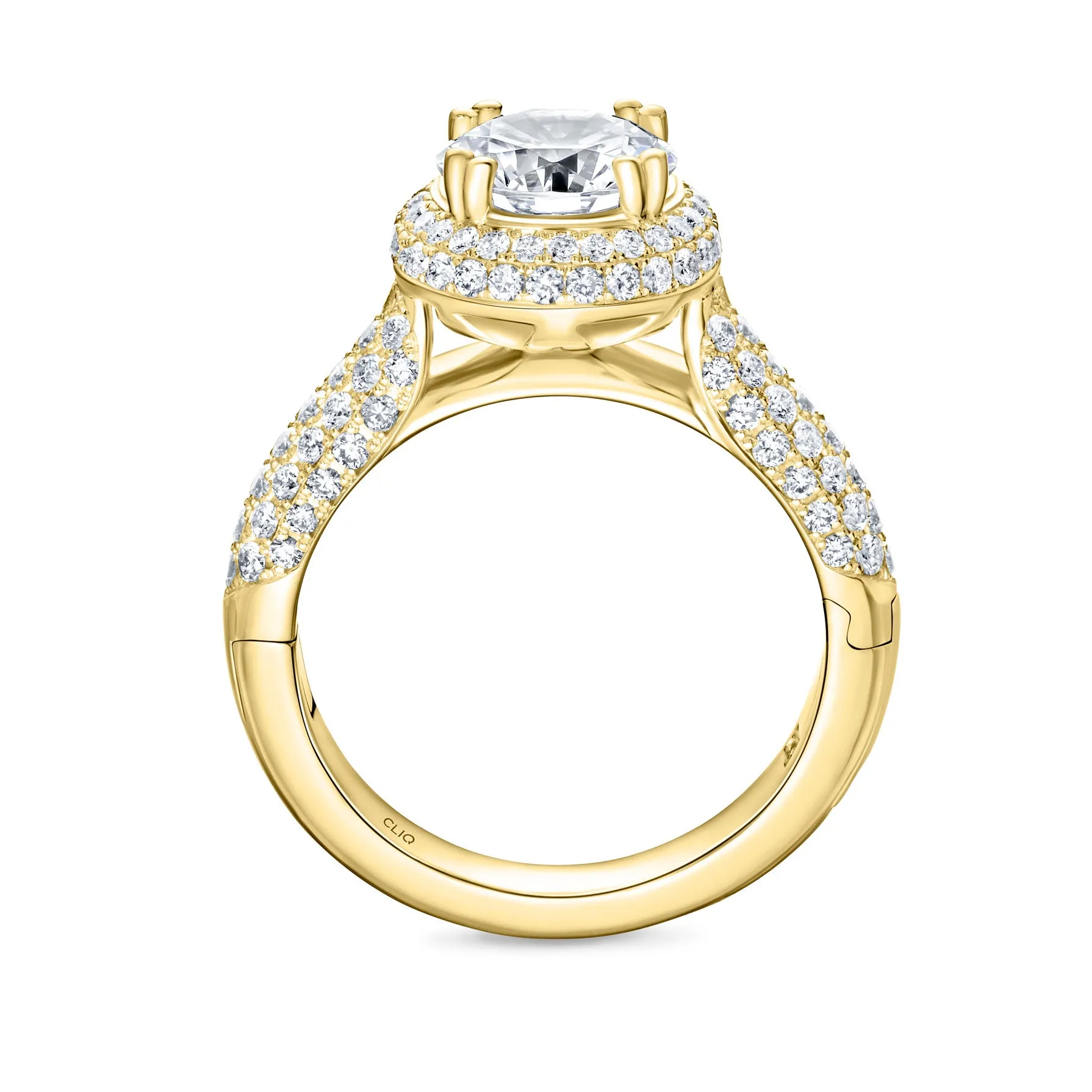 Regan Pavé Engagement Ring with Domed Halo