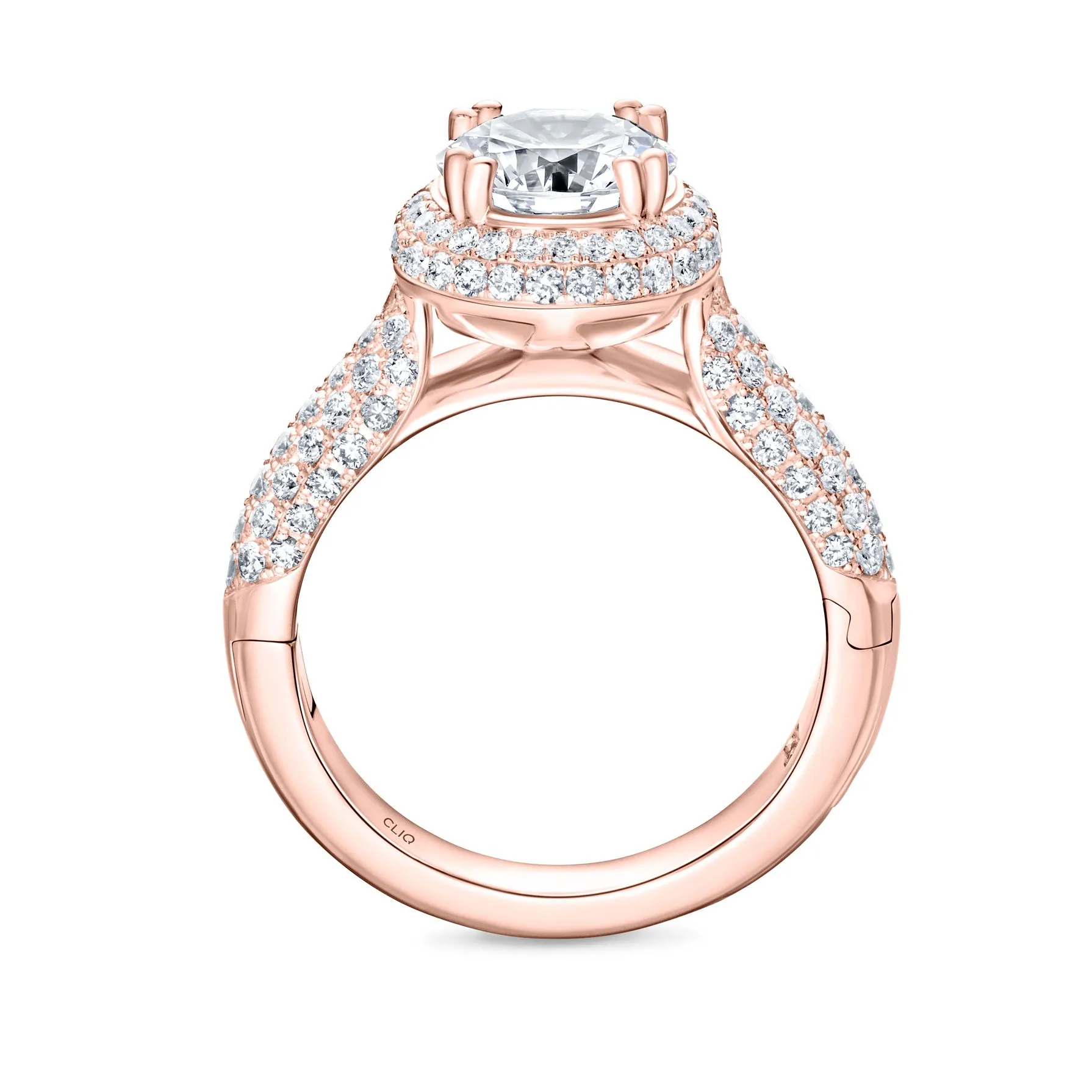 Regan Pavé Engagement Ring with Domed Halo