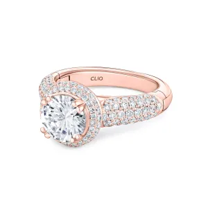 Regan Pavé Engagement Ring with Domed Halo