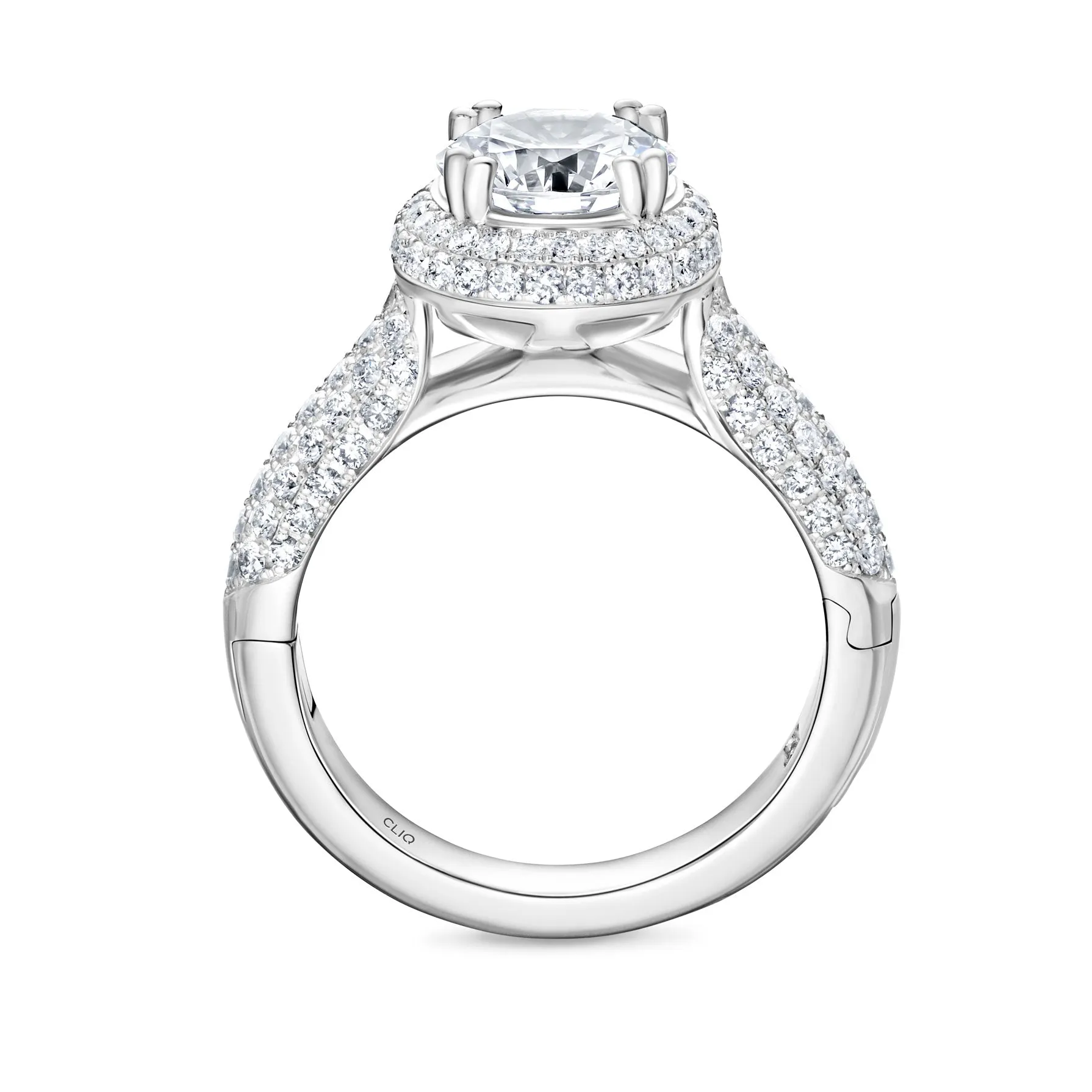 Regan Pavé Engagement Ring with Domed Halo