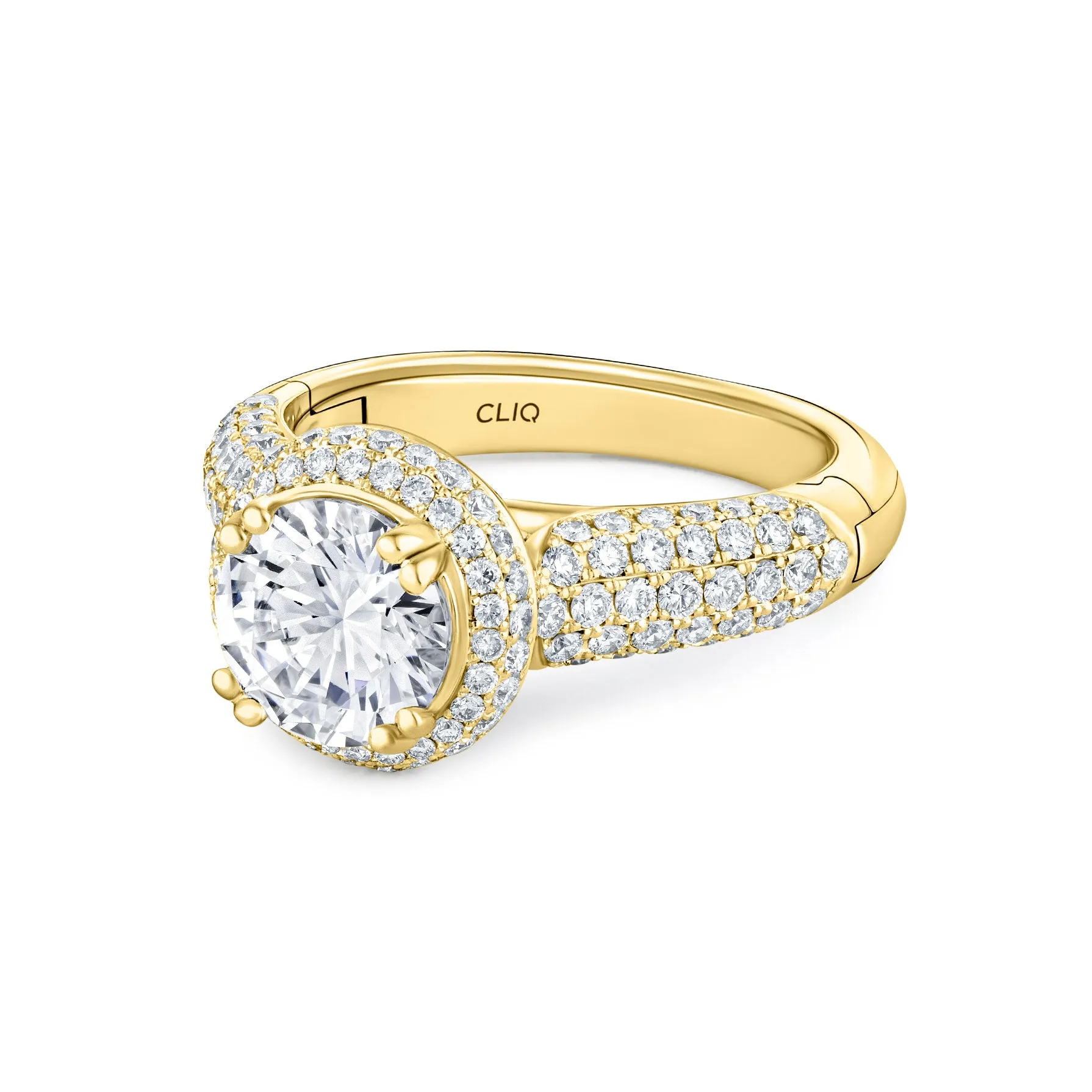Regan Pavé Engagement Ring with Domed Halo