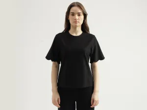 Regular Fit Round Neck Solid Women's Top