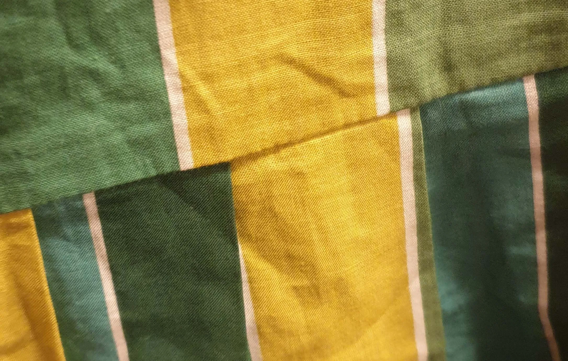 Revival green, blue and mustard striped dress size 16