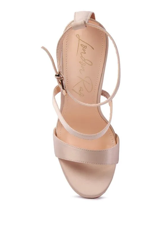RHINESTONE SATIN SANDALS