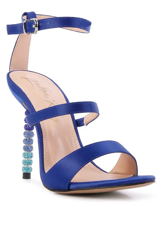 RHINESTONE SATIN SANDALS