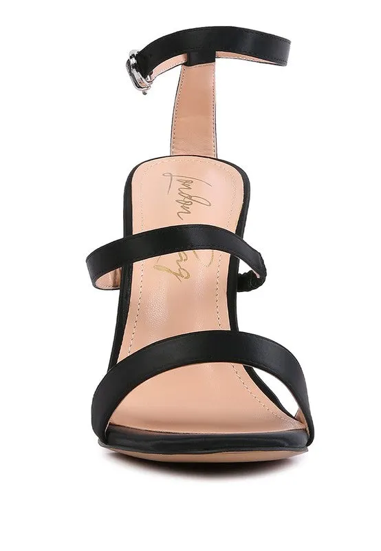 RHINESTONE SATIN SANDALS