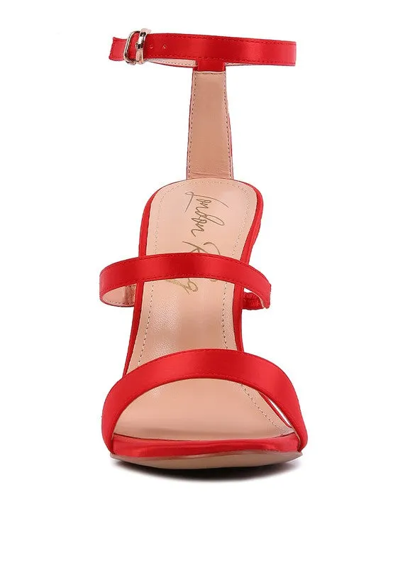 RHINESTONE SATIN SANDALS