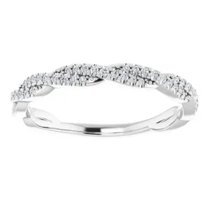 Rope Design Delicate Diamond Wedding Band