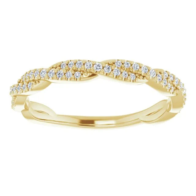 Rope Design Delicate Diamond Wedding Band