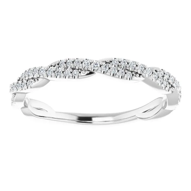Rope Design Delicate Diamond Wedding Band