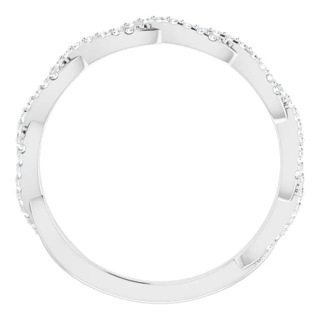 Rope Design Delicate Diamond Wedding Band