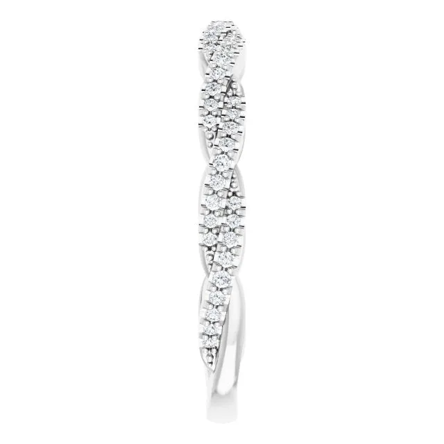 Rope Design Delicate Diamond Wedding Band