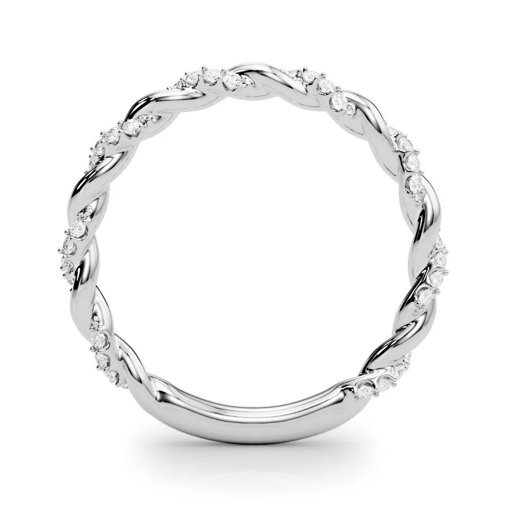 Rope Design Round Diamond Wedding Ring
