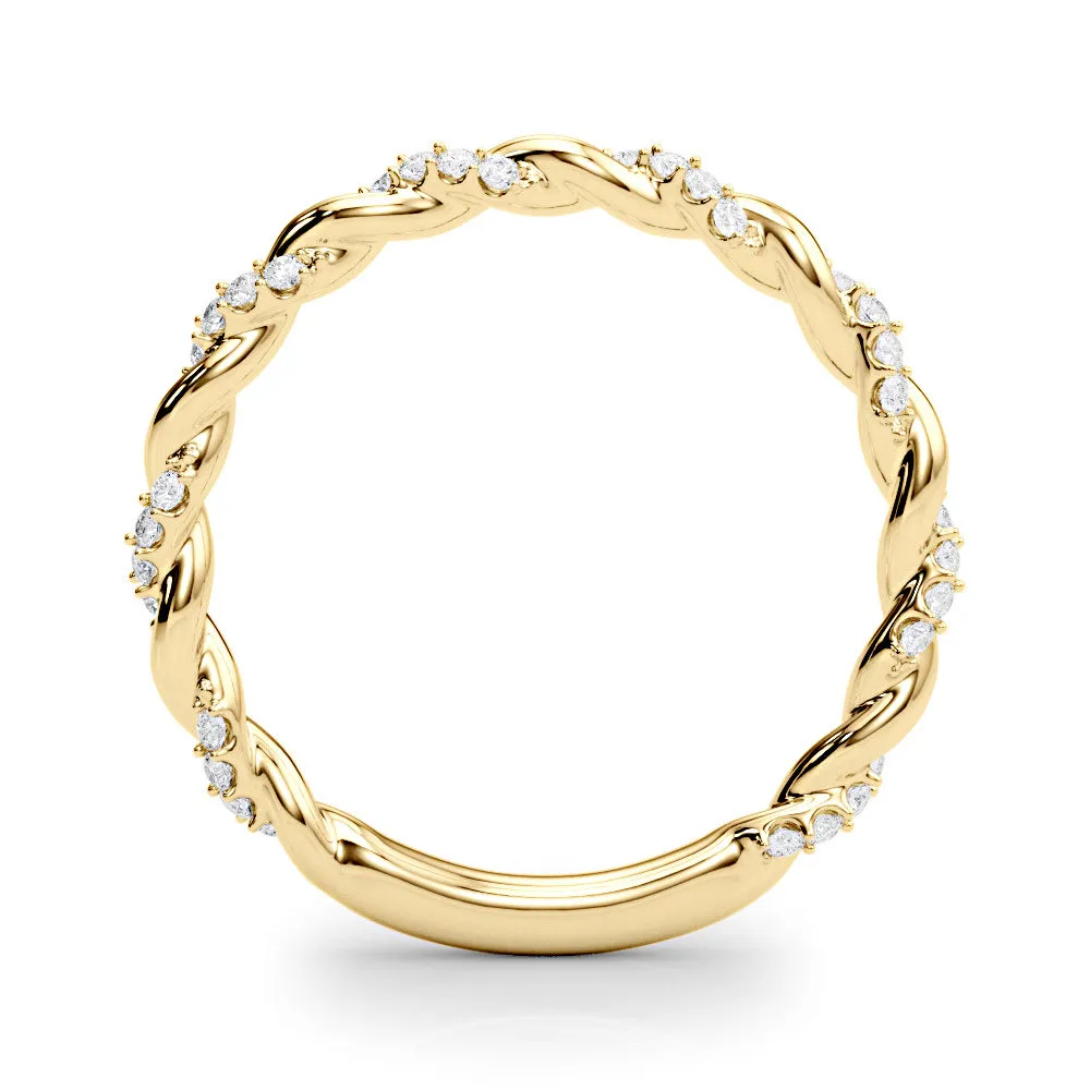 Rope Design Round Diamond Wedding Ring
