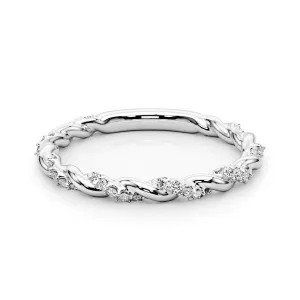 Rope Design Round Diamond Wedding Ring