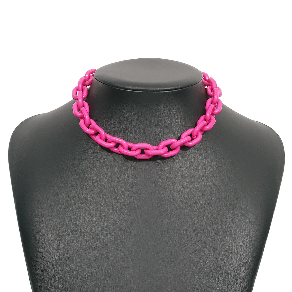 Rose Acrylic & Silver-Plated Cable Chain Necklace