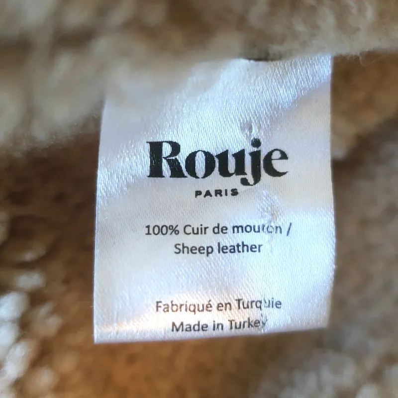 Rouje Shearling-Lined Suede Bomber Jacket Brown Size 38