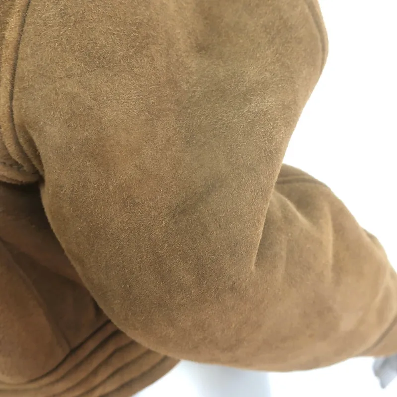 Rouje Shearling-Lined Suede Bomber Jacket Brown Size 38