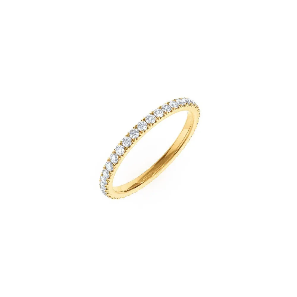 Round Natural Diamond 1.8 mm wide Eternity Women's Wedding Band