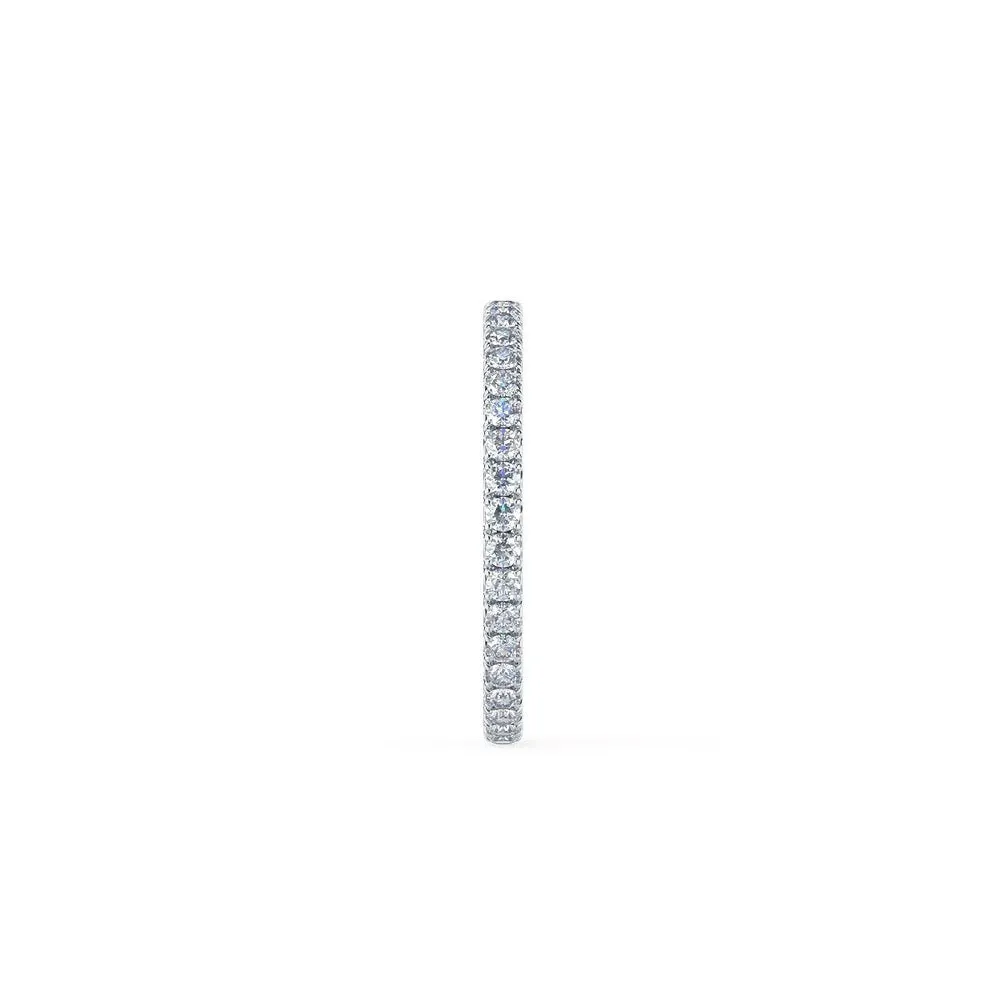 Round Natural Diamond 1.8 mm wide Eternity Women's Wedding Band