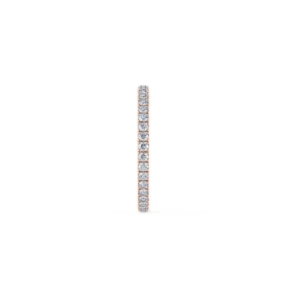 Round Natural Diamond 1.8 mm wide Eternity Women's Wedding Band