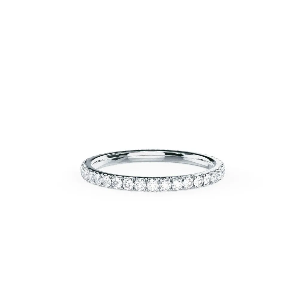 Round Natural Diamond 1.8 mm wide Eternity Women's Wedding Band