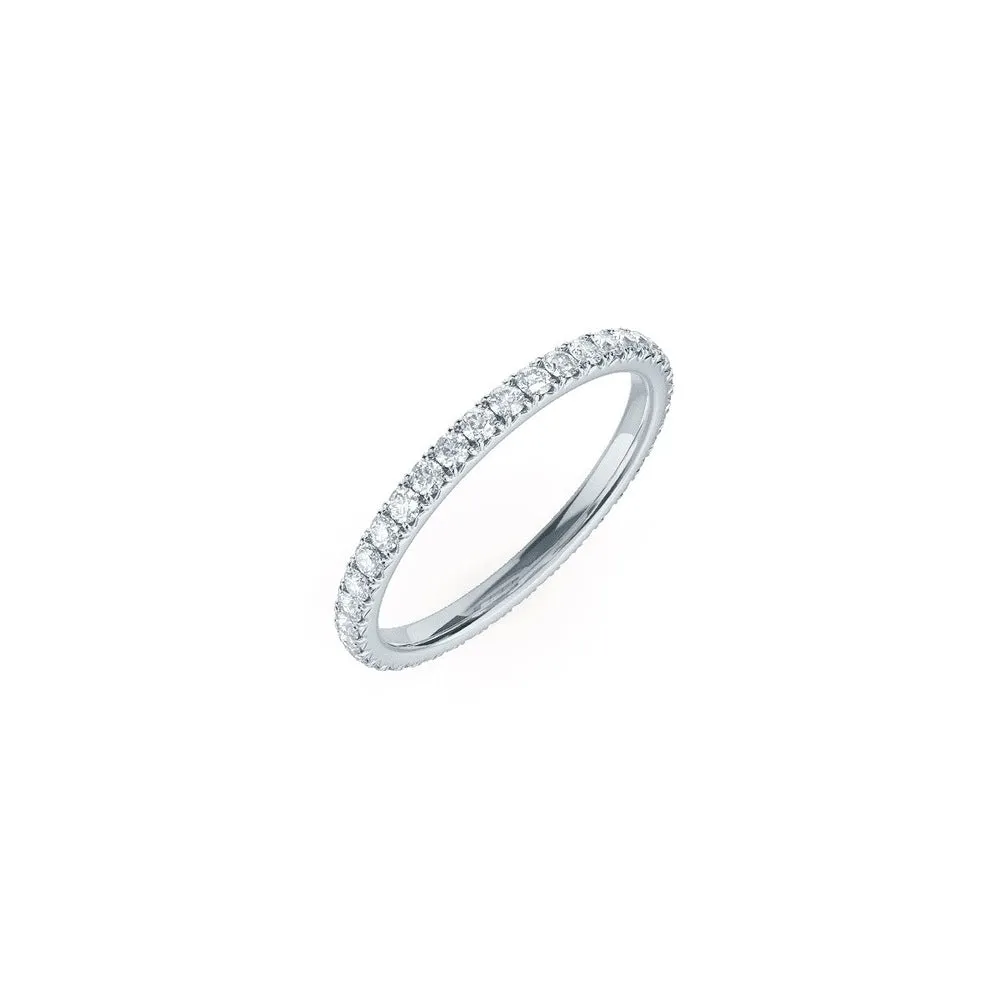 Round Natural Diamond 1.8 mm wide Eternity Women's Wedding Band
