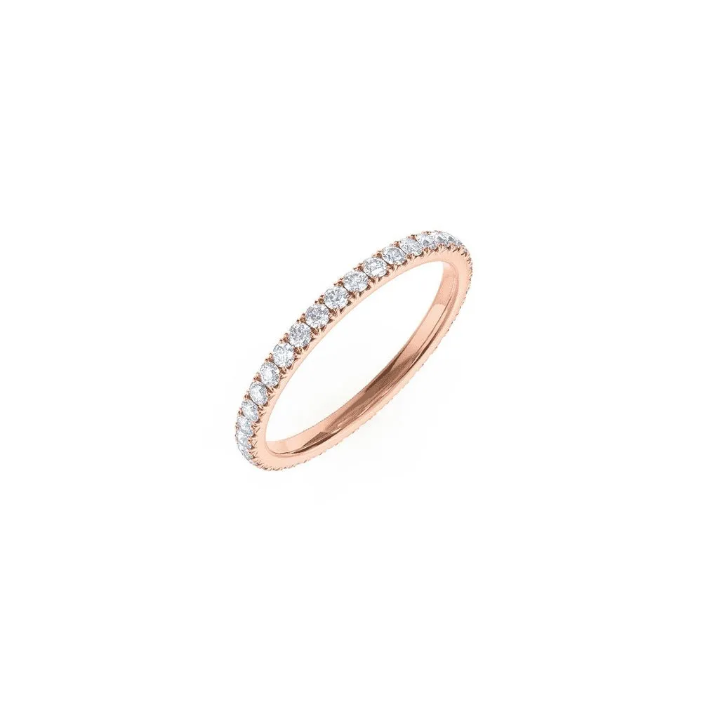 Round Natural Diamond 1.8 mm wide Eternity Women's Wedding Band
