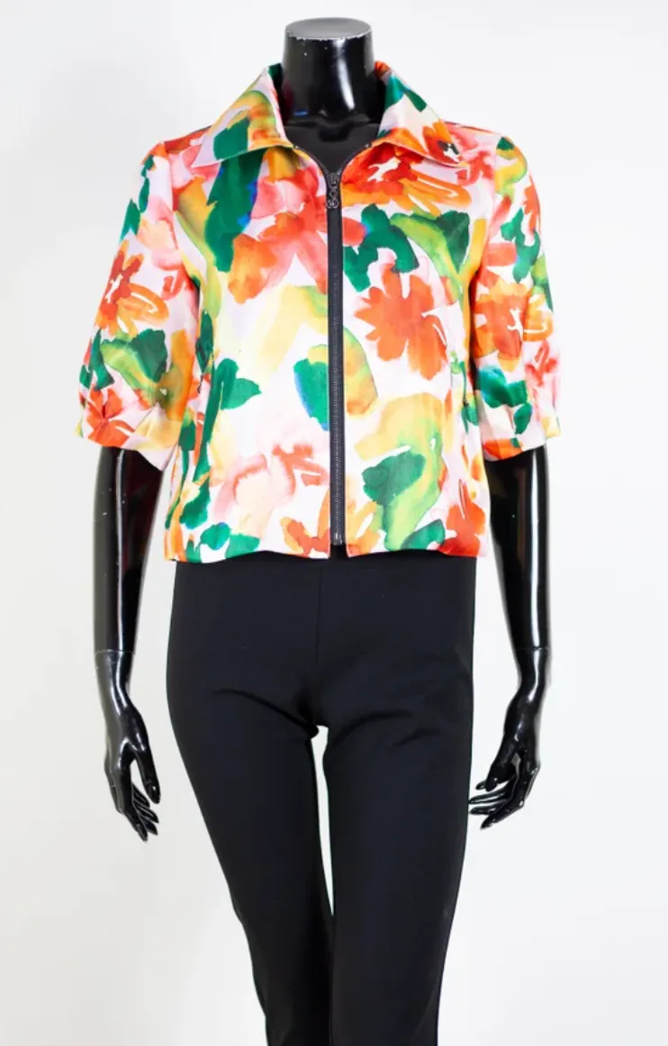 S22016 - Half Sleeve Zip Front Jacket