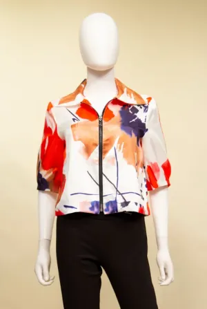 S22016 - Half Sleeve Zip Front Jacket