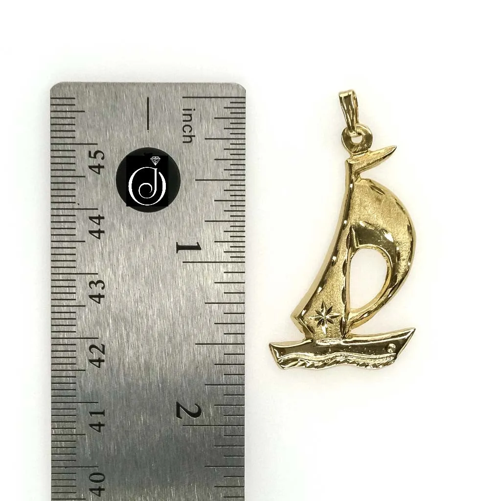 Sailboat Pendant in 14K Yellow Gold