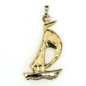 Sailboat Pendant in 14K Yellow Gold