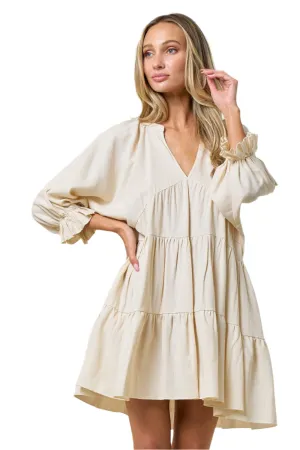 Saints & Hearts Women's Dress - Shell Linen Tier Dress