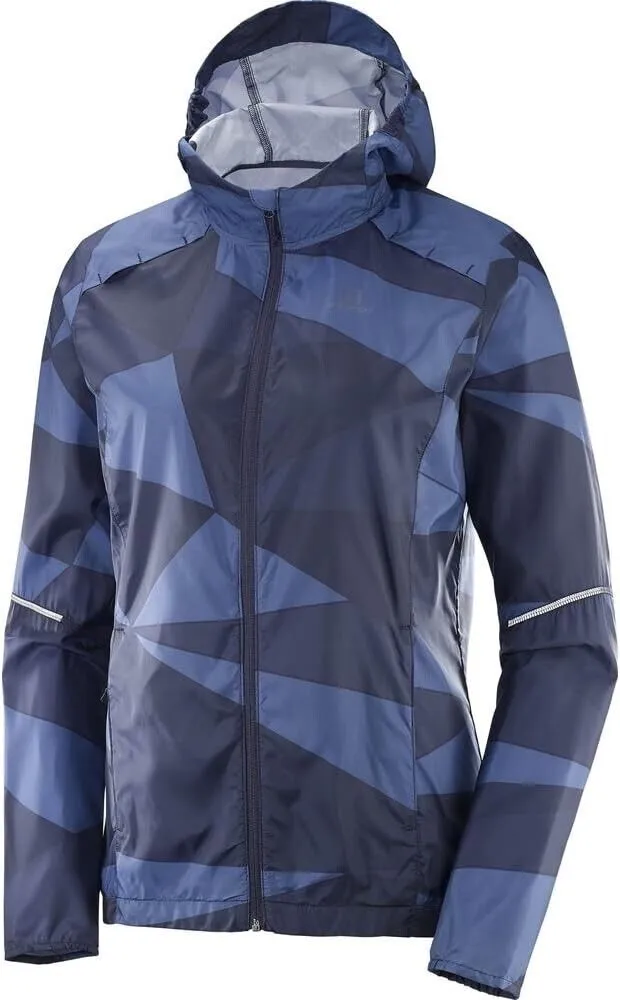 Salomon Women's Agile Wind Print Ultralight Windproof Aerobic Hoodies