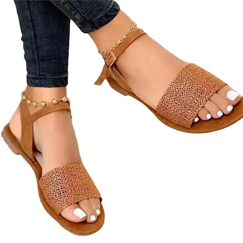 Sandals Classics Ankle Strap Summer Sandals Flat Shoes For Lightweight Flats Sandalias Mujer Casual Summer Footwear