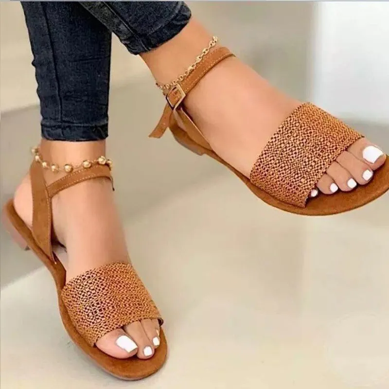 Sandals Classics Ankle Strap Summer Sandals Flat Shoes For Lightweight Flats Sandalias Mujer Casual Summer Footwear