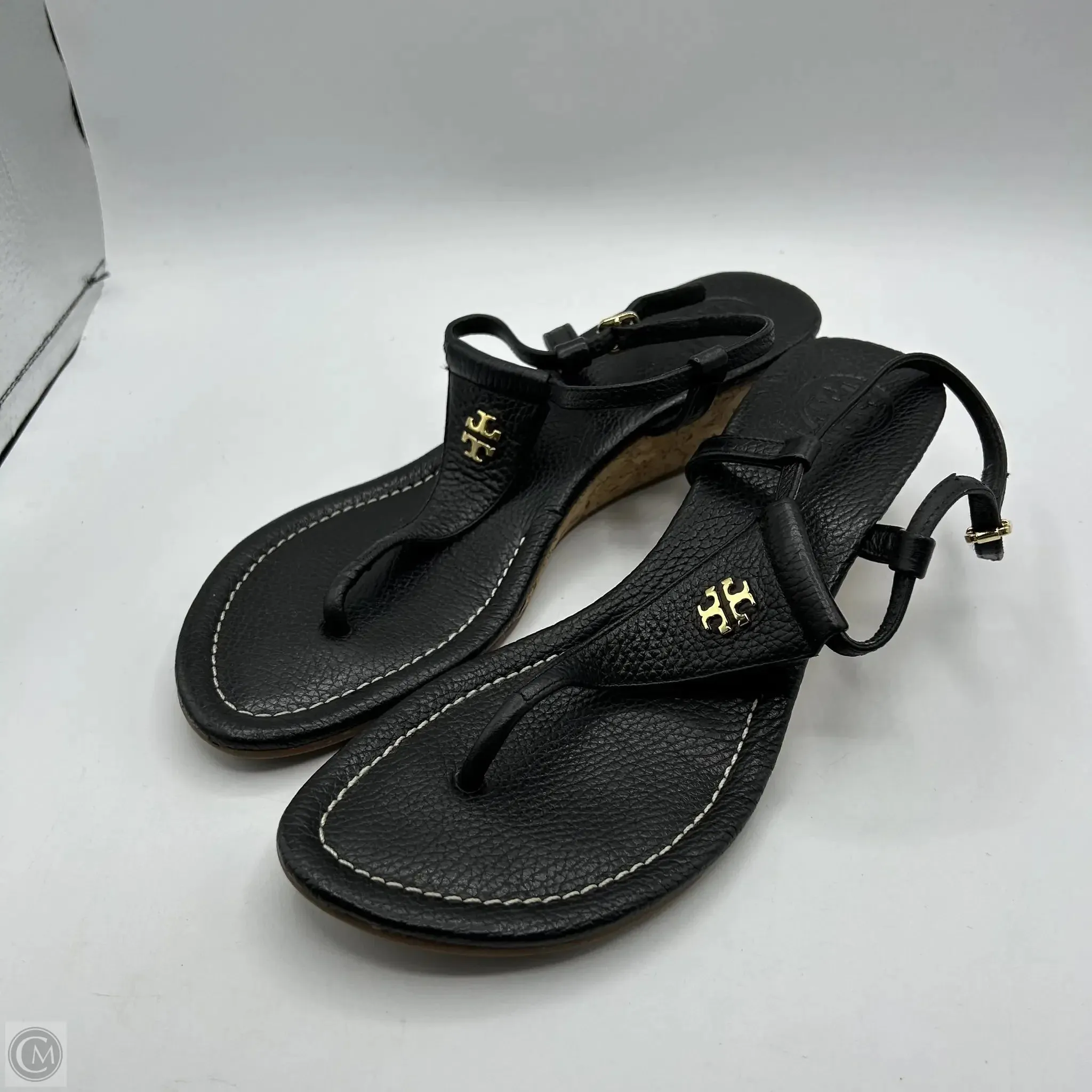 Sandals Designer By Tory Burch In Black, Size: 9