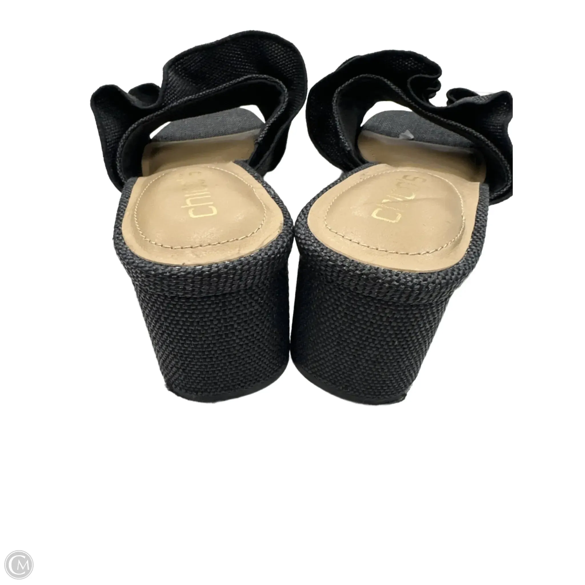 Sandals Heels Block By Chicos In Black, Size: 9.5