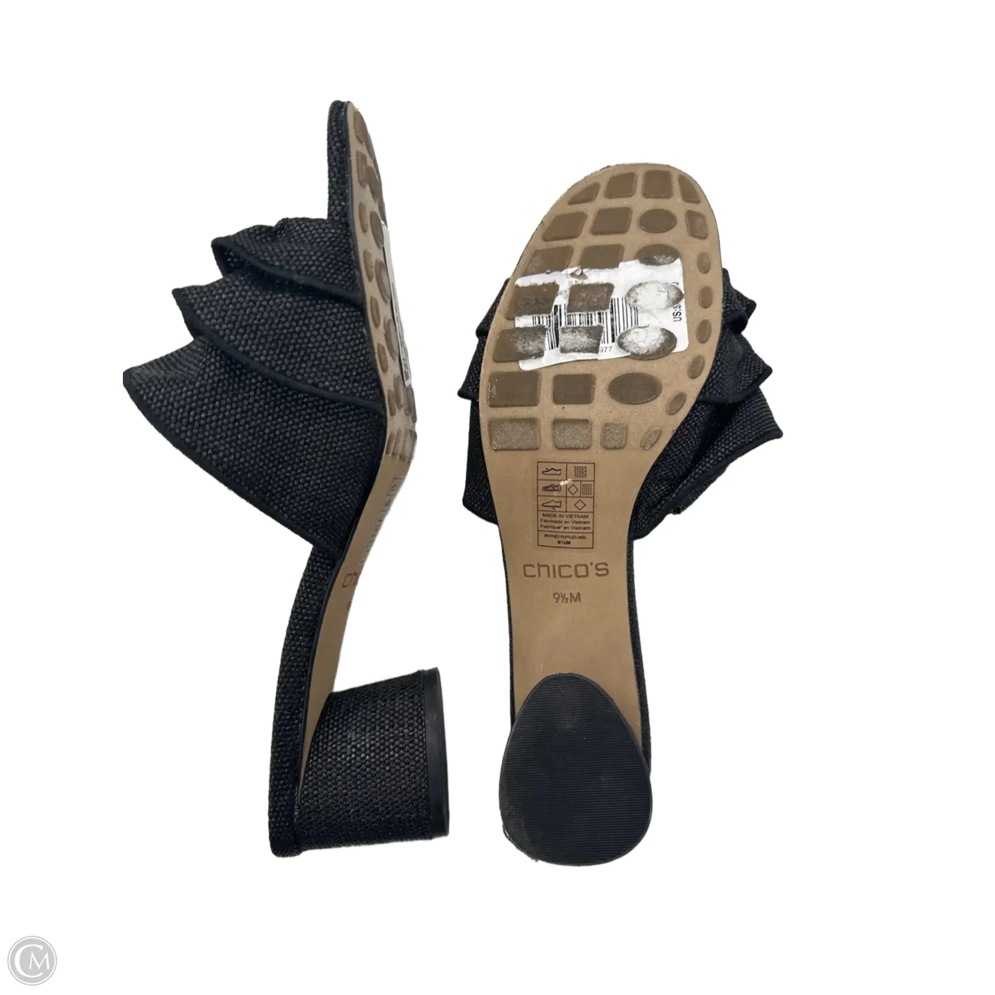 Sandals Heels Block By Chicos In Black, Size: 9.5