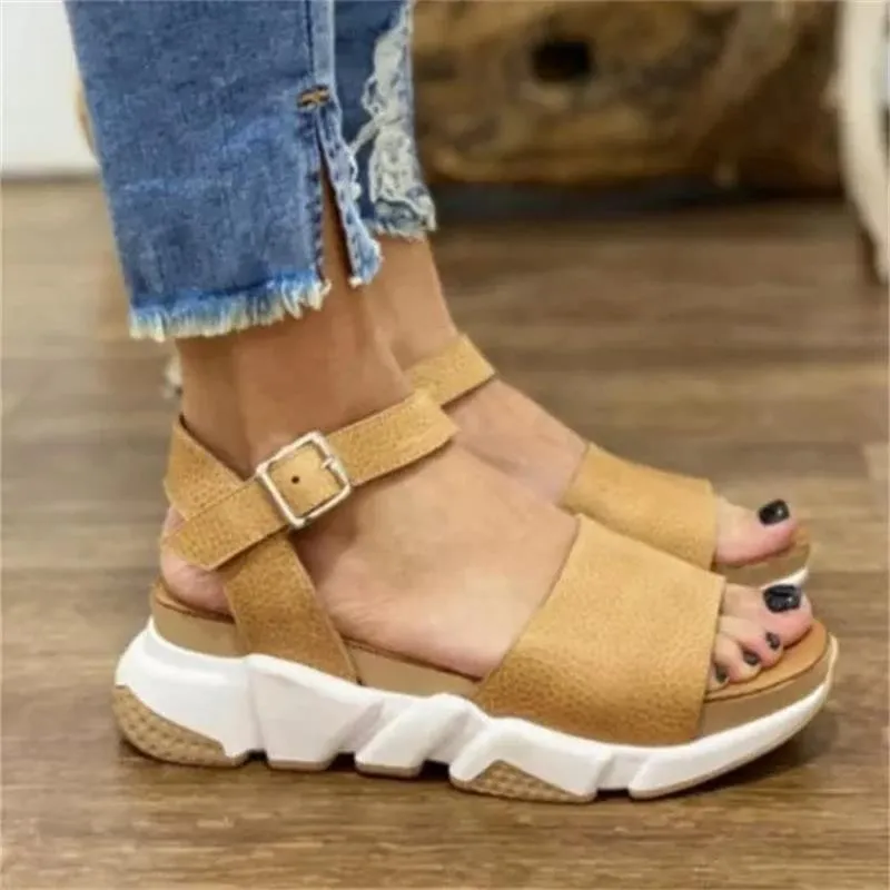 Sandals High Heels Sandal Thick Bottom Casual Shoes Ladies Leisure Summer Wedges Sandals Beach Shoes