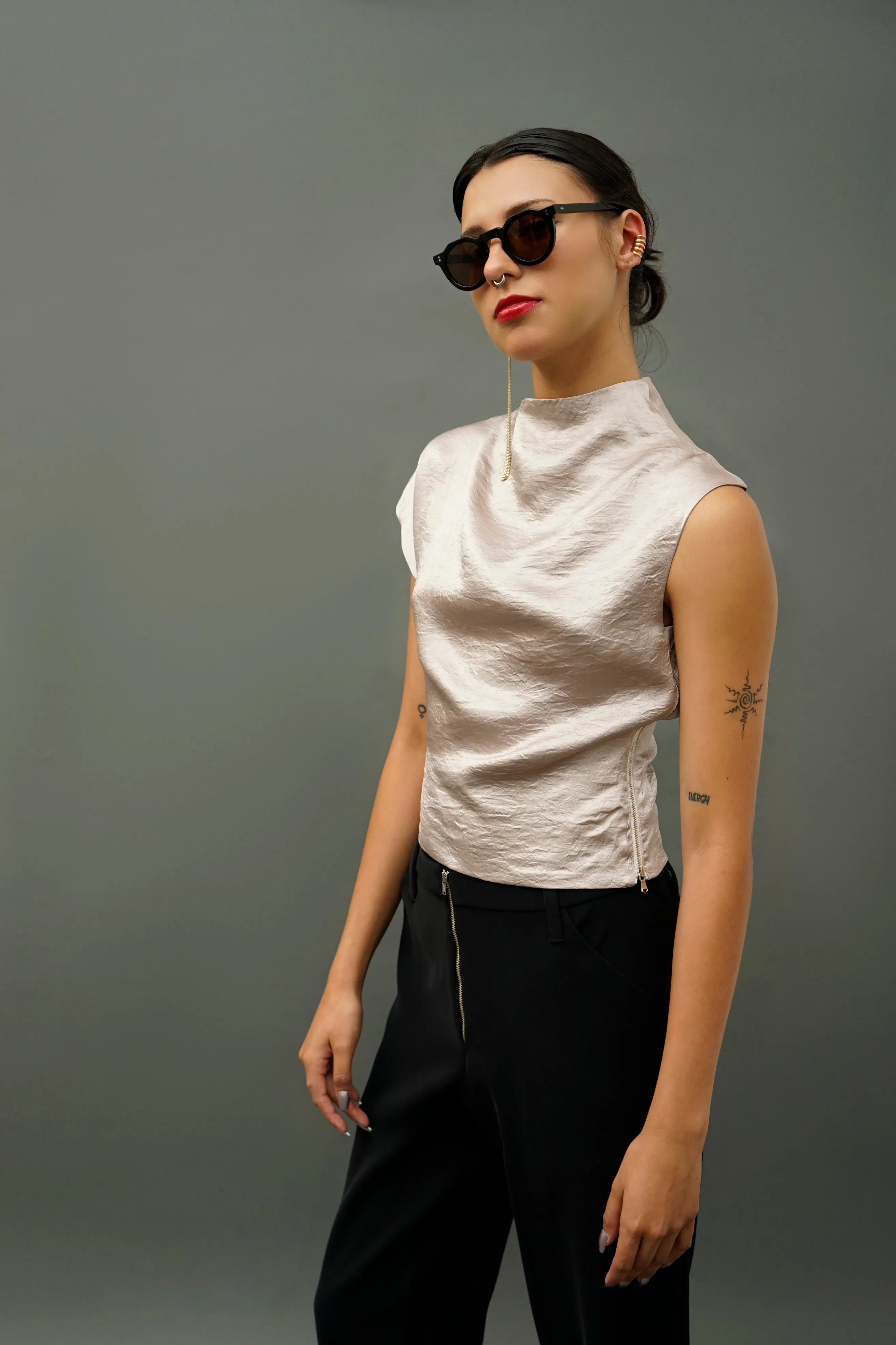 Santo Lavender Asymmetrical Top