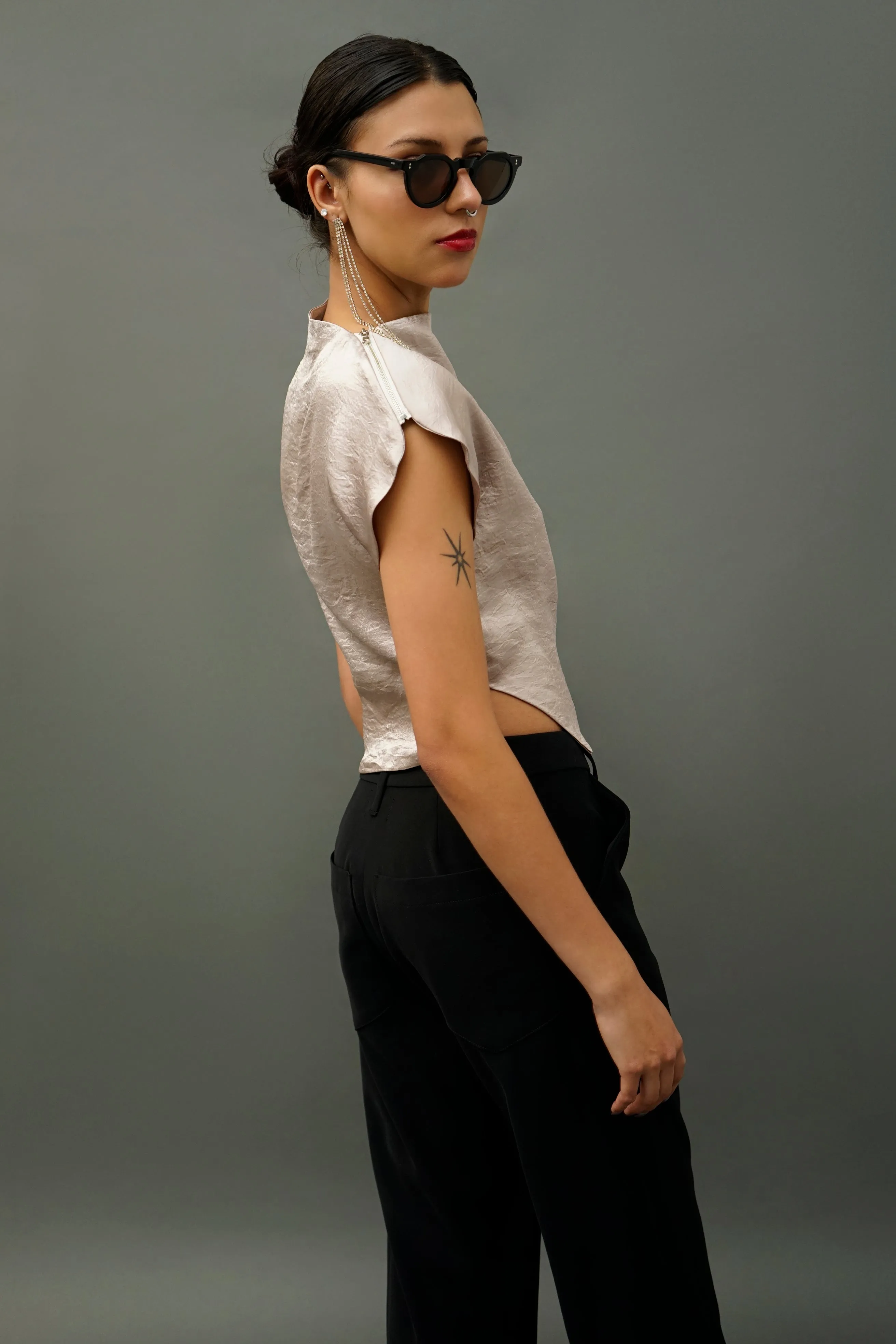 Santo Lavender Asymmetrical Top
