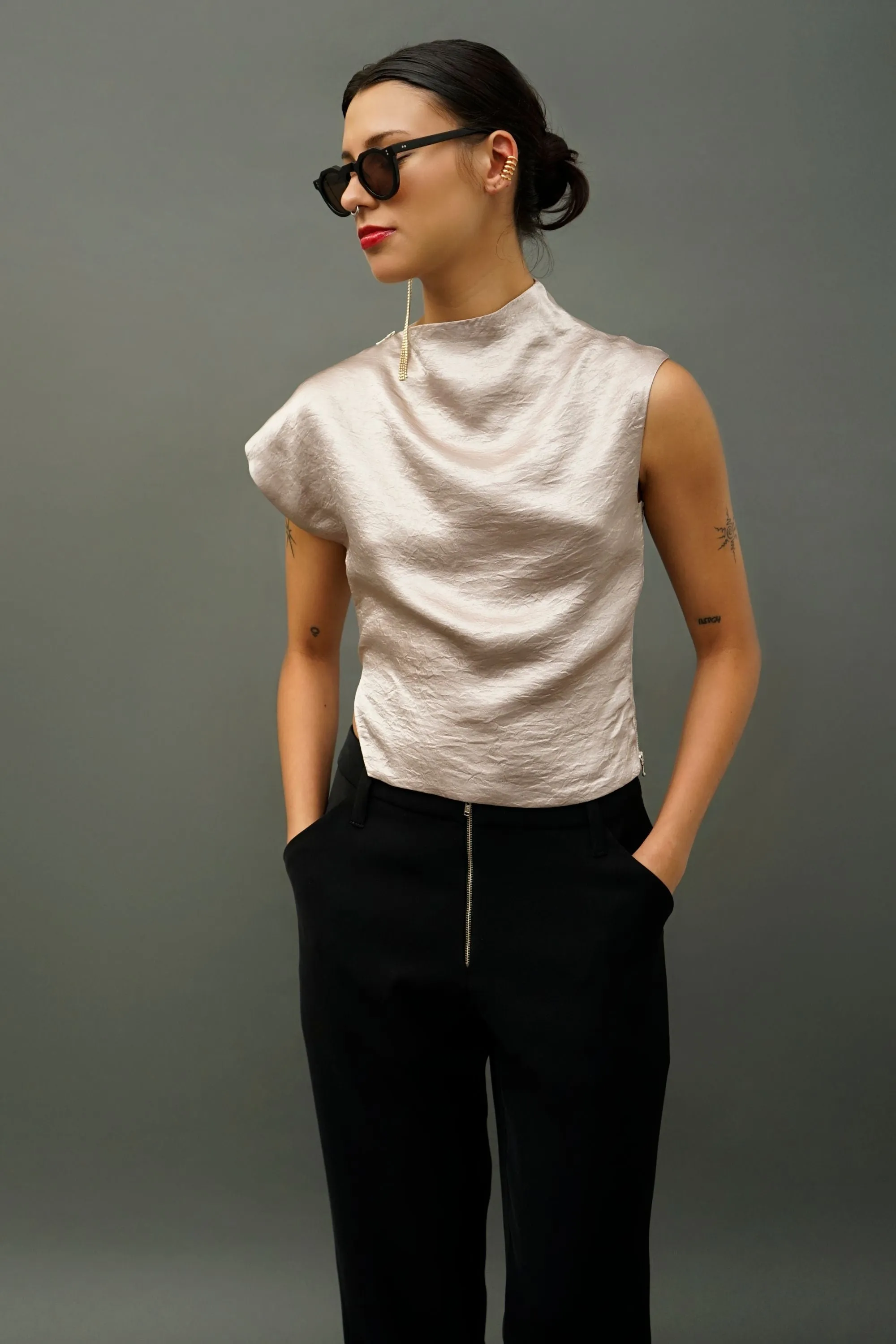 Santo Lavender Asymmetrical Top