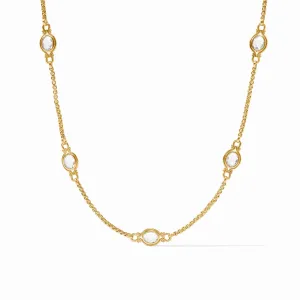 Saratoga Stone Station Necklace - Clear Crystal