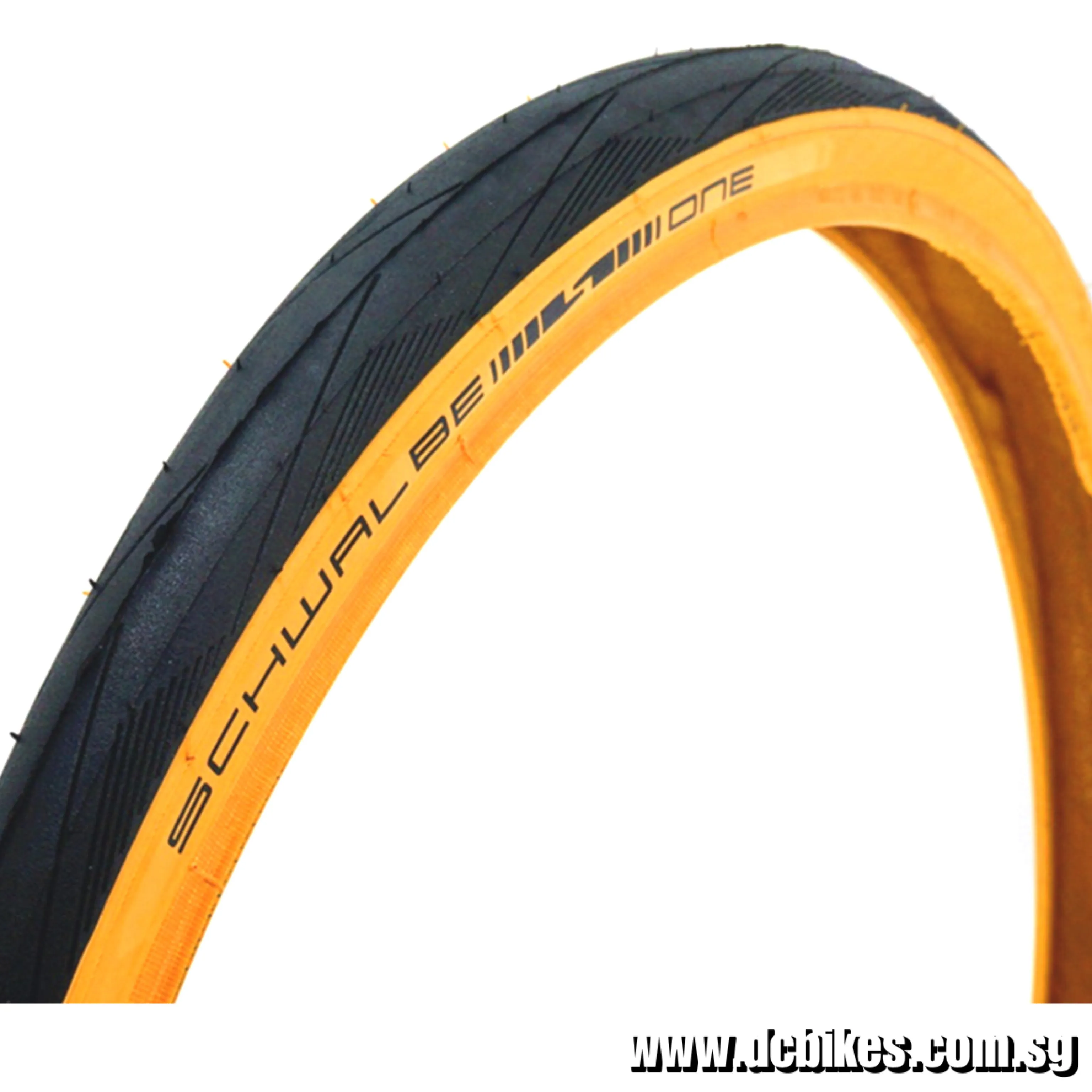 Schwalbe 20 X 1.1 Skinwall Yellow One Performance Tube Type Raceguard Wired Tyre - Etrto : 28-406 (1 Tire)