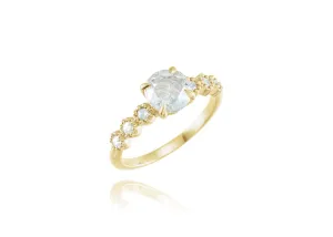 Semi-Set Rose-Cut Diamond Engagement Ring