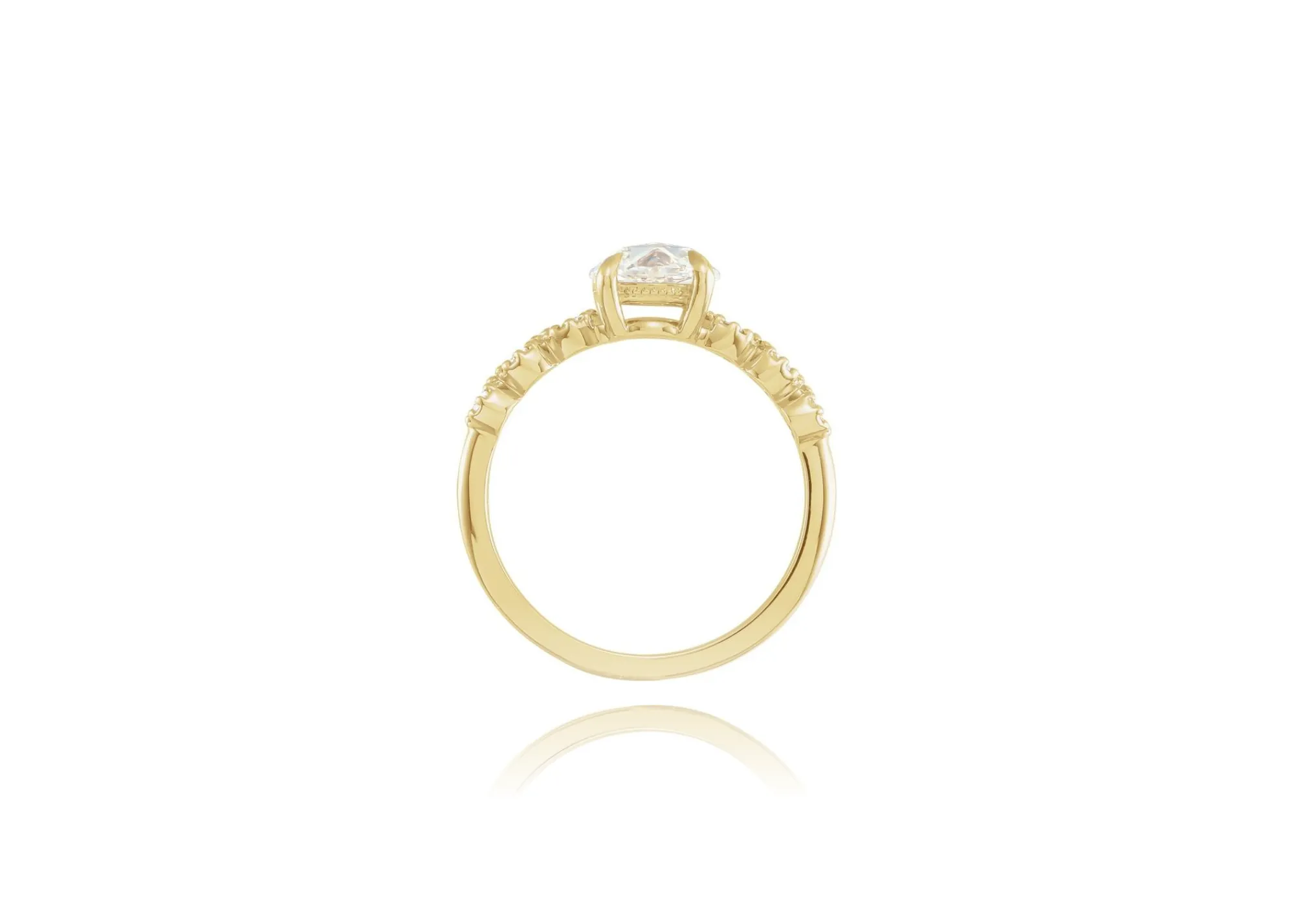 Semi-Set Rose-Cut Diamond Engagement Ring